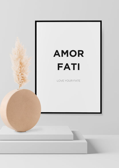 Amor Fati Print | Amor Fati Wall Decor | Stoic Reflection | Amor Fati Wall Art | Stoic Art | Philosophy Gift | Stoicism Print