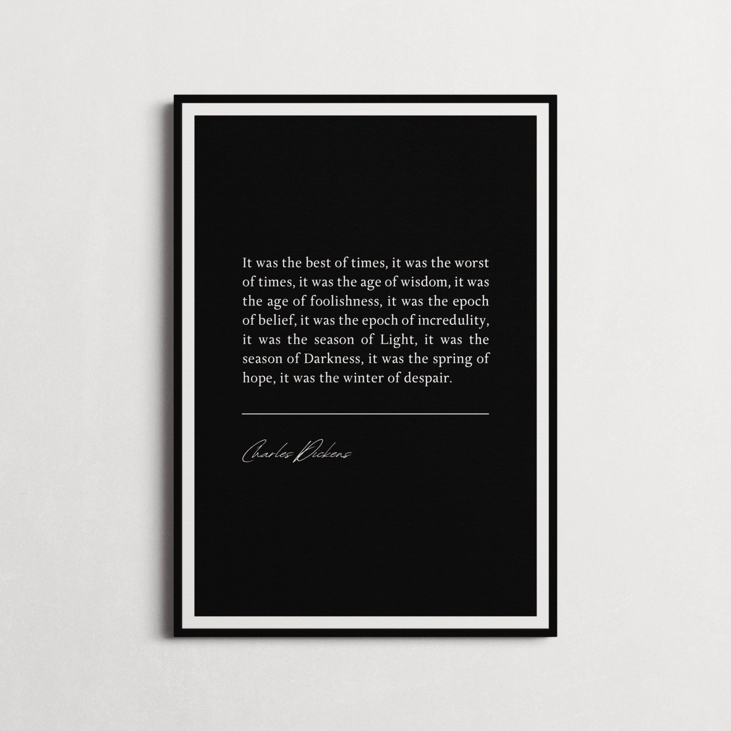 Charles Dickens | A Tale of Two Cities - It was the best of times... | Book Quote Print | Perfect Gift | Choice of Design and Frames