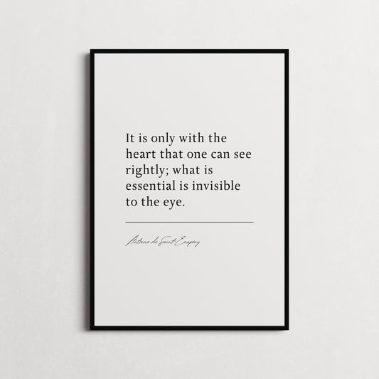 Antoine de Saint-Exupéry | The Little Prince | Book Quote Print | Perfect Gift | Choice of Design and Frames