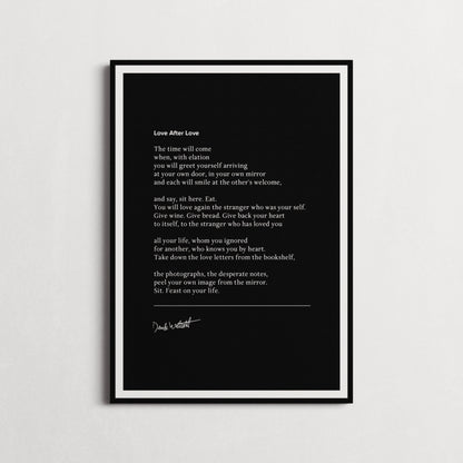 Derek Walcott, Love After Love, "...Sit. Feast On Your Life. " Book Quote Print | Wall Décor