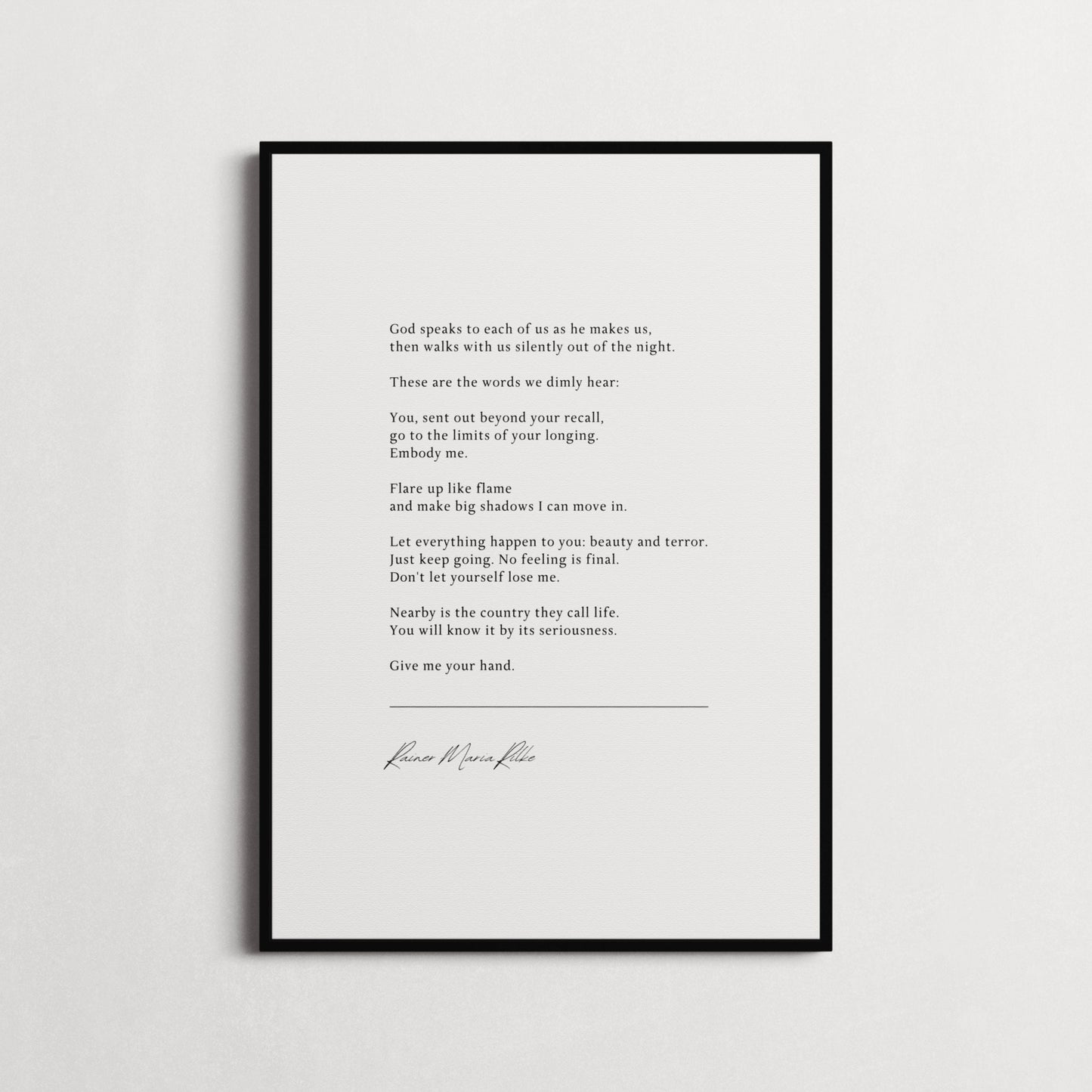 Rainer Maria Rilke "Go to the Limits of Your Longing" Inspiring Quotes, Poem Quote Print | Wall Décor, Gifts for Homes