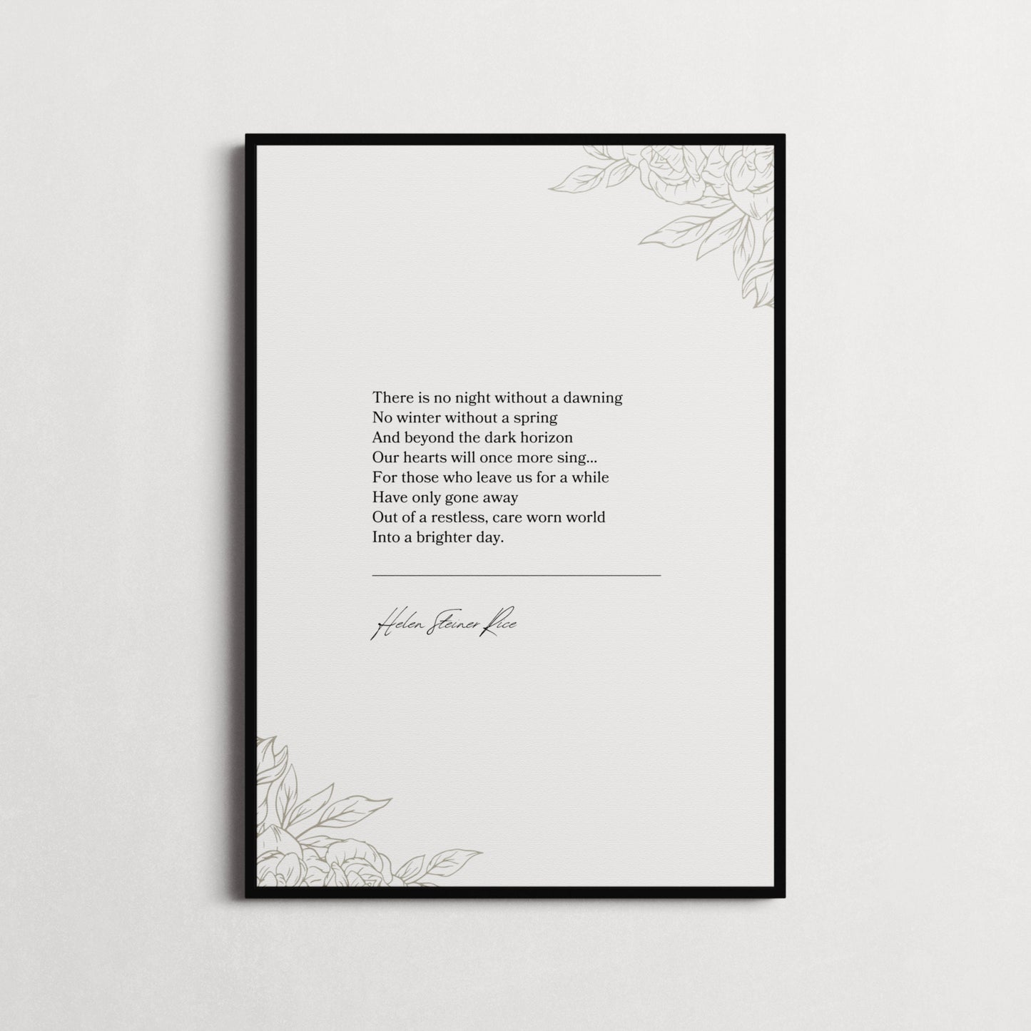 Helen Steiner Rice 'There Is No Night Without A Dawning' Poems for Grief, Gifts for loss | Funeral Poem | Choice of Frame and Style