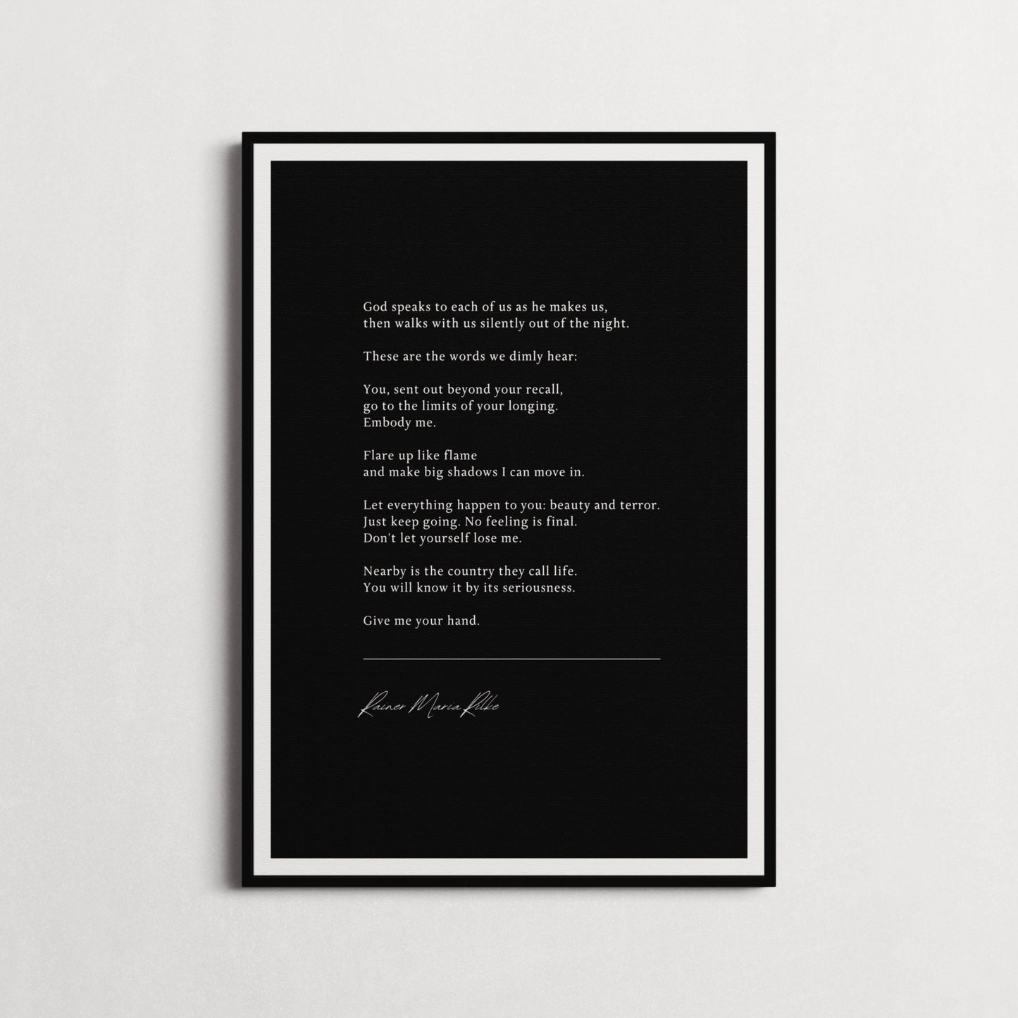 Rainer Maria Rilke "Go to the Limits of Your Longing" Inspiring Quotes, Poem Quote Print | Wall Décor, Gifts for Homes