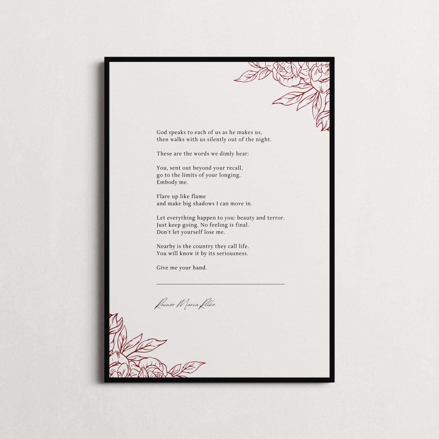 Rainer Maria Rilke "Go to the Limits of Your Longing" Inspiring Quotes, Poem Quote Print | Wall Décor, Gifts for Homes