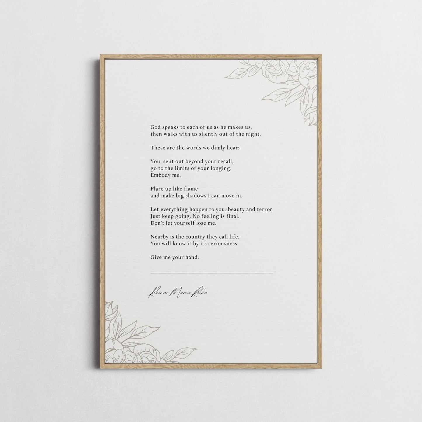 Rainer Maria Rilke "Go to the Limits of Your Longing" Inspiring Quotes, Poem Quote Print | Wall Décor, Gifts for Homes