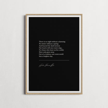 Helen Steiner Rice 'There Is No Night Without A Dawning' Poems for Grief, Gifts for loss | Funeral Poem | Choice of Frame and Style