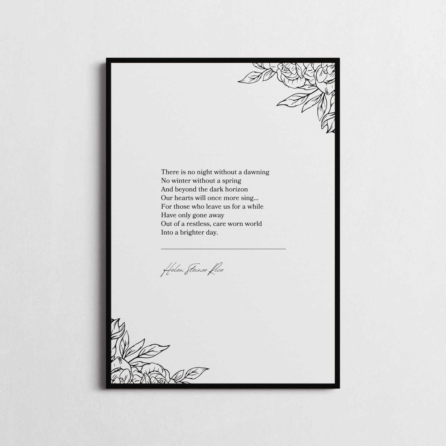 Helen Steiner Rice 'There Is No Night Without A Dawning' Poems for Grief, Gifts for loss | Funeral Poem | Choice of Frame and Style