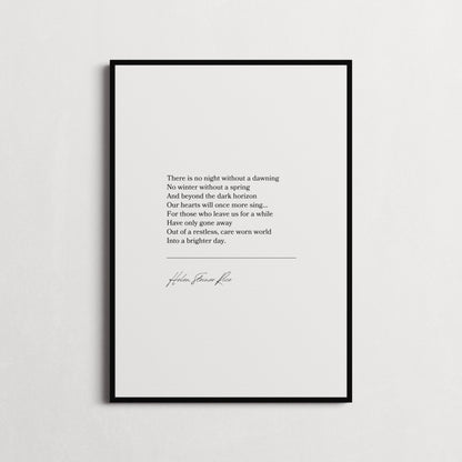 Helen Steiner Rice 'There Is No Night Without A Dawning' Poems for Grief, Gifts for loss | Funeral Poem | Choice of Frame and Style