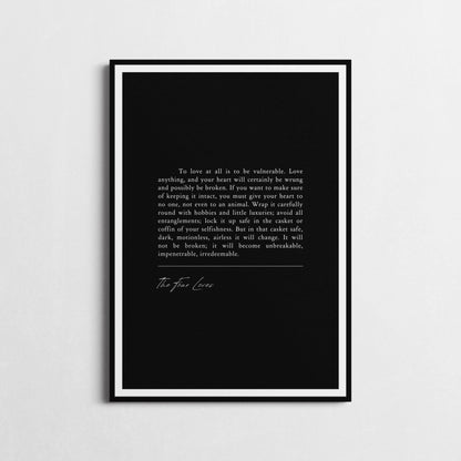 C.S. Lewis | 'To Love at All is to Be Vulnerable' | Inspirational Wall Décor | Motivational Poster | Choice of Style and Frame