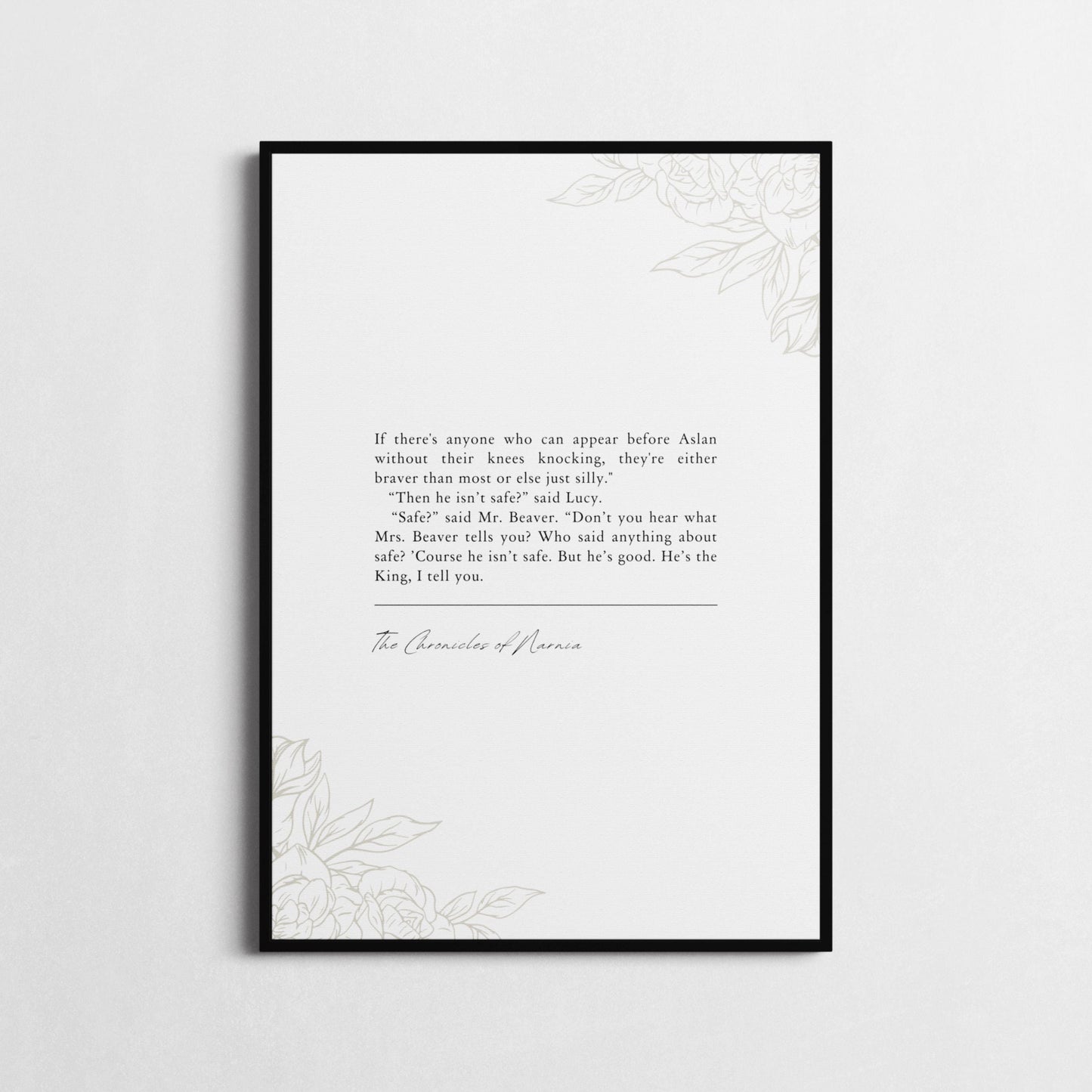 Narnia | 'But He's Good. He's the King, I Tell You' | Inspirational Wall Décor | C.S. Lewis Poster | Book Quotes | Gifts for Homes