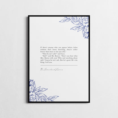 Narnia | 'But He's Good. He's the King, I Tell You' | Inspirational Wall Décor | C.S. Lewis Poster | Book Quotes | Gifts for Homes