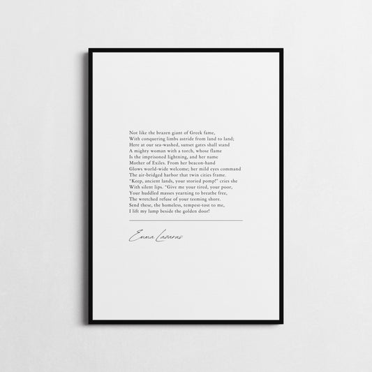 Emma Lazarus | 'The New Colossus' | Poetry Wall Décor | Inspirational Poster | Choice of Style and Frame