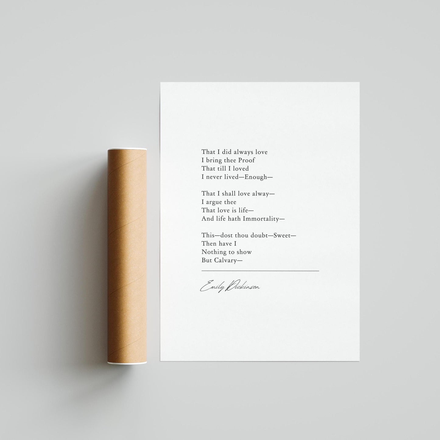 Emily Dickinson | 'That I Did Always Love' | Poetry Wall Décor | Inspirational Poster | Anniversary Gift | Choice of Style and Frame