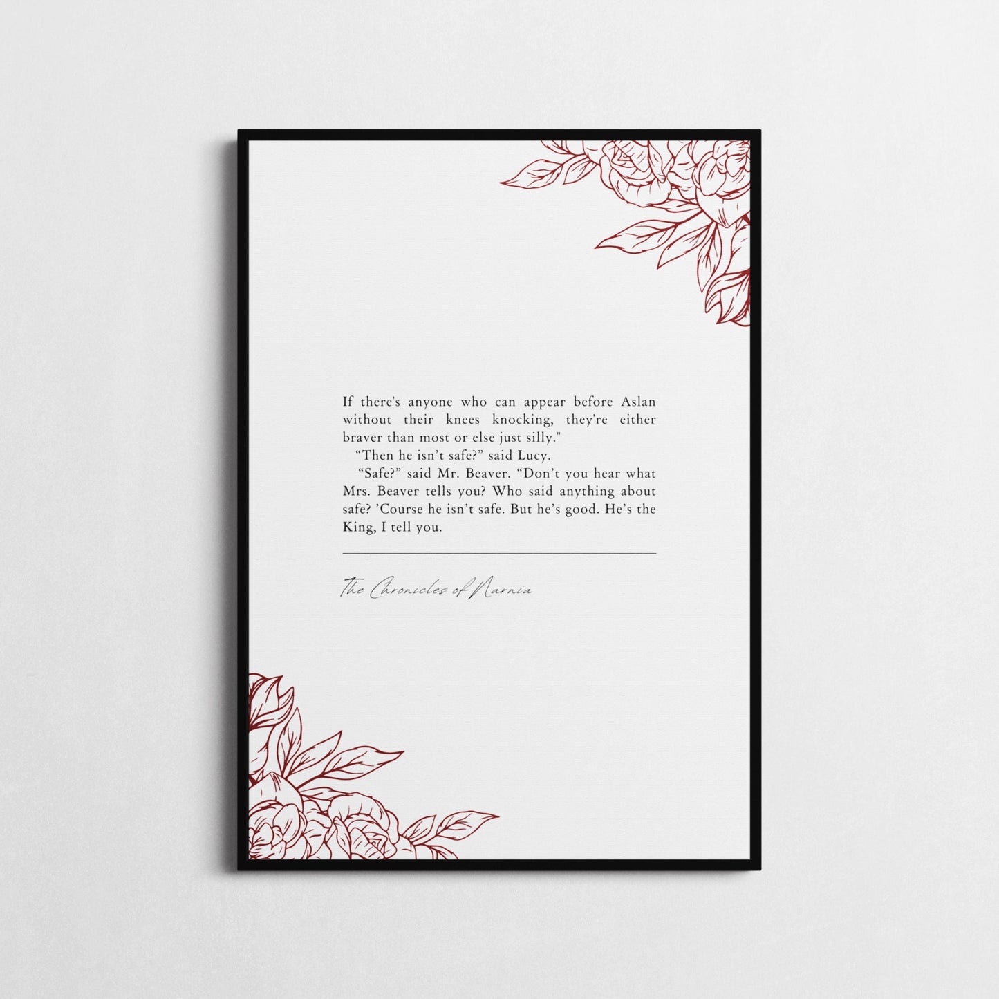 Narnia | 'But He's Good. He's the King, I Tell You' | Inspirational Wall Décor | C.S. Lewis Poster | Book Quotes | Gifts for Homes